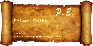 Polony Erika névjegykártya